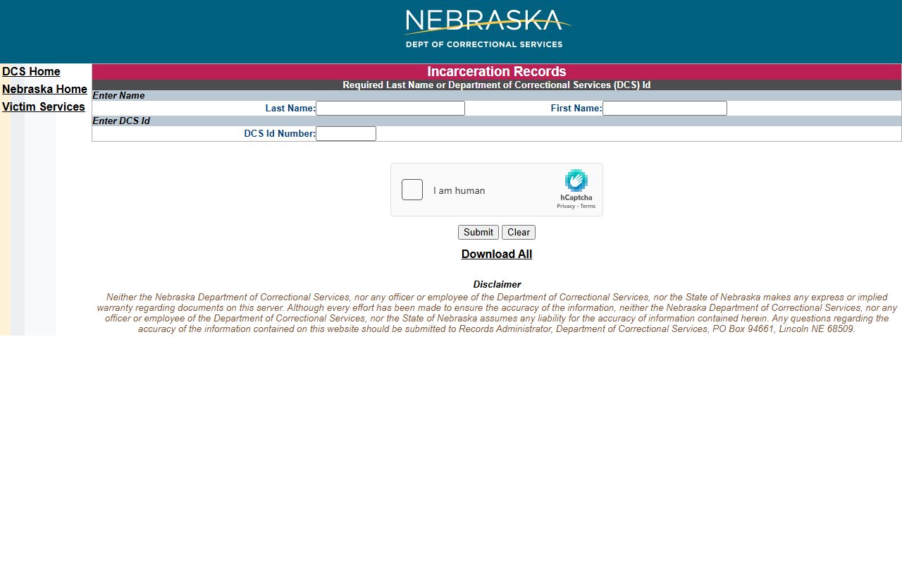 NDCS inmate locator for Morrill County state prison custody searches